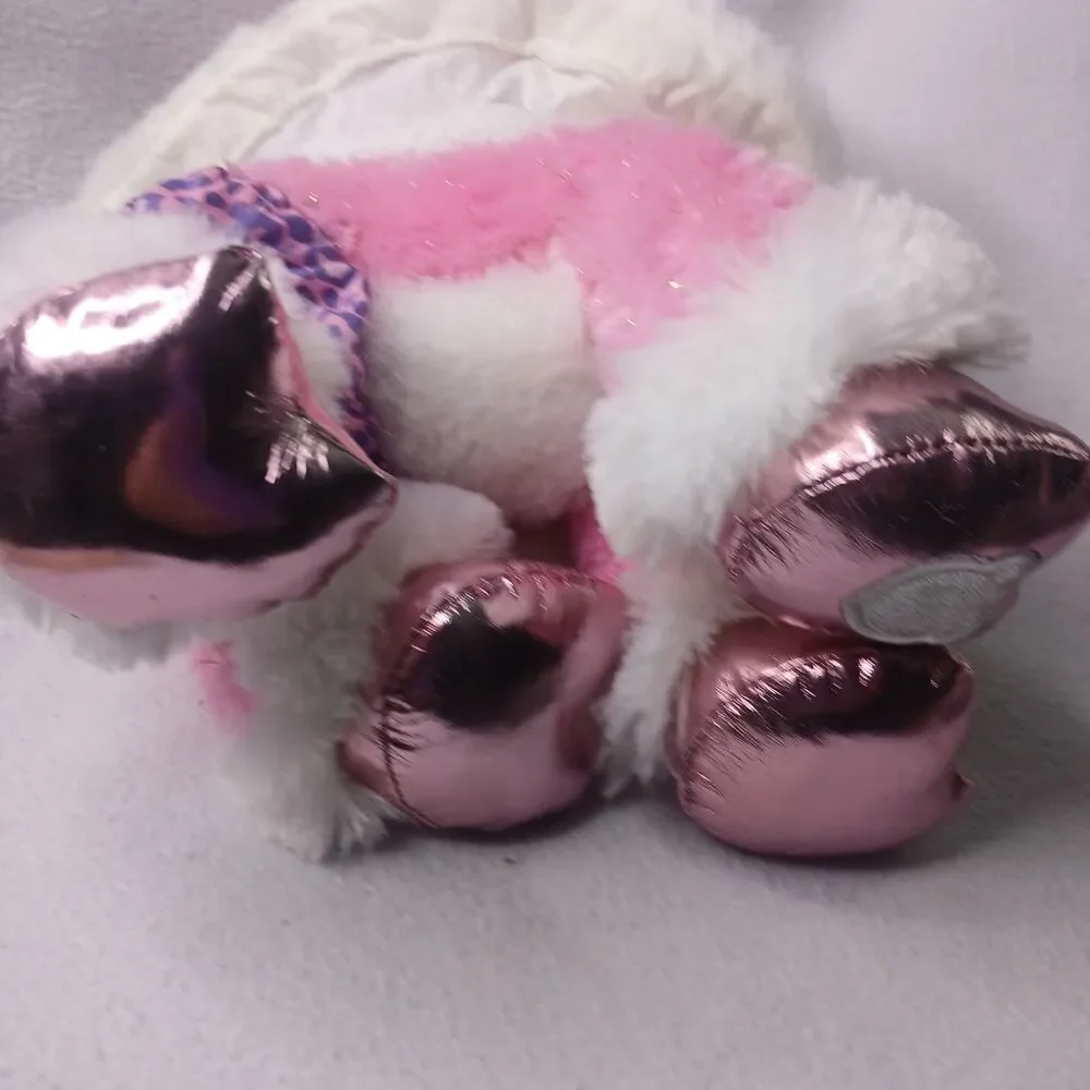 2016 Build a Bear Twinkle Pink Reindeer Sequin Cape Leopard Print Bottoms Preown